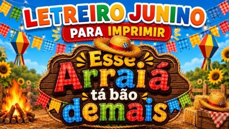 Letreiro junino para imprimir grátis
