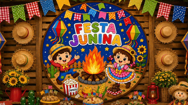 Painel Festa Junina para Imprimir para decorar sala de aula