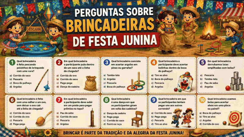 Perguntas sobre comidas típicas juninas para gincana de festa junina
