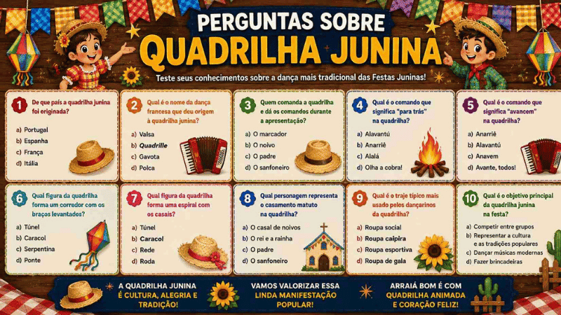Perguntas sobre comidas típicas juninas para gincana de festa junina