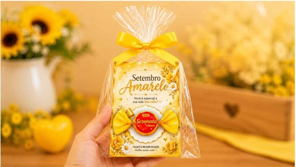 lembrancinha setembro amarelo com bombom