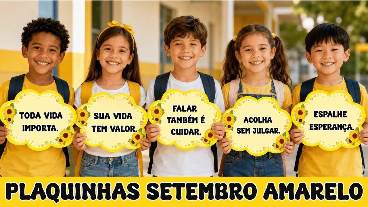 Plaquinhas setembro amarelo para imprimir