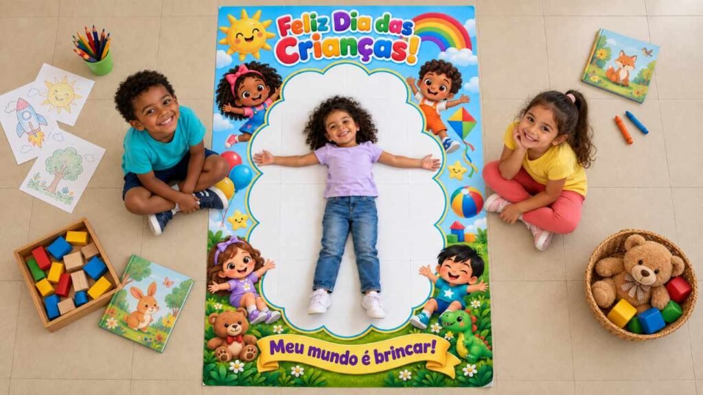 Tapete Dia das Crianças para fotos: uma ideia divertida pronta para imprimir