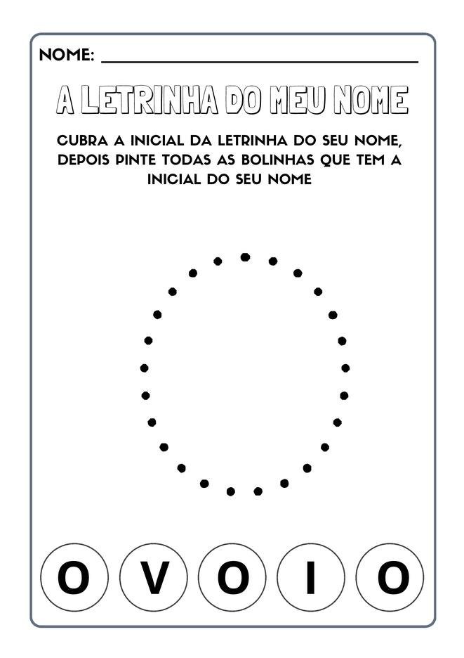 Atividades com a letra inicial do nome para imprimir