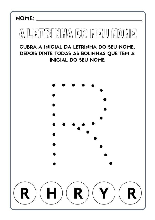 Atividades com a letra inicial do nome para imprimir