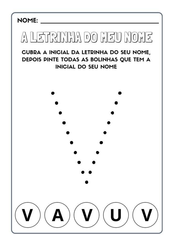 Atividades com a letra inicial do nome para imprimir