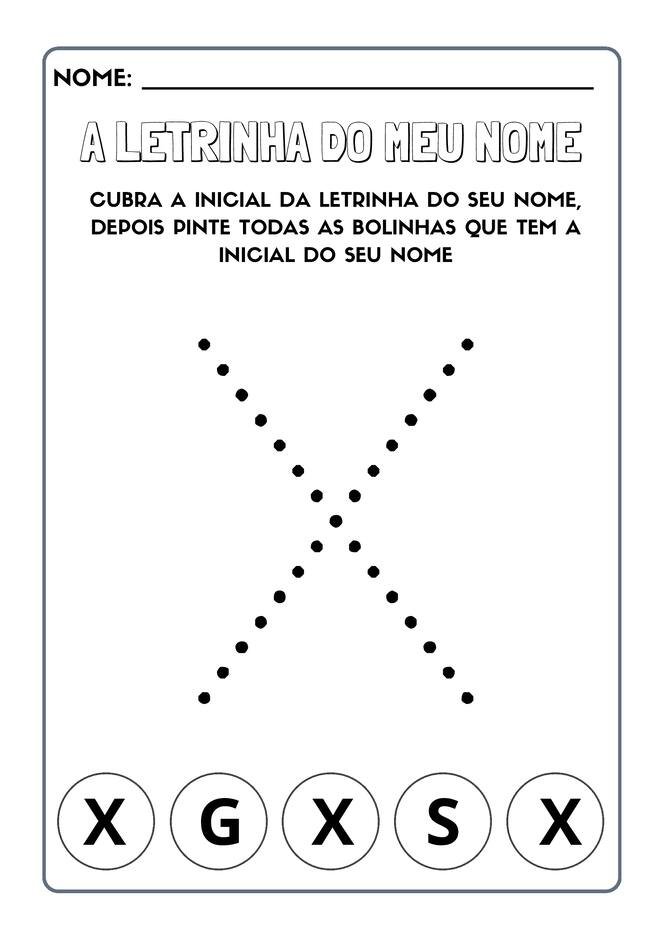 Atividades com a letra inicial do nome para imprimir