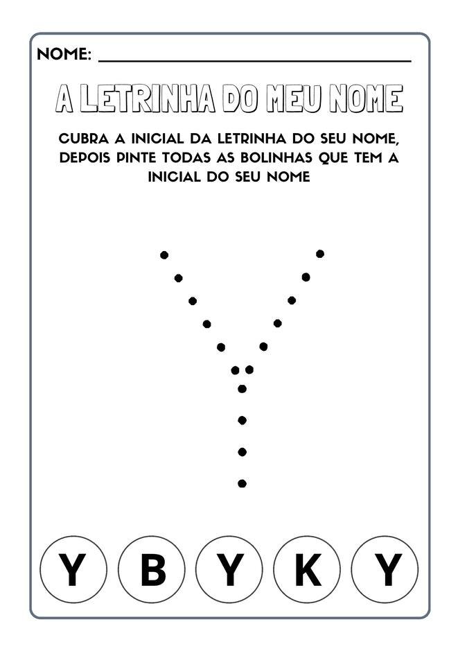 Atividades com a letra inicial do nome para imprimir