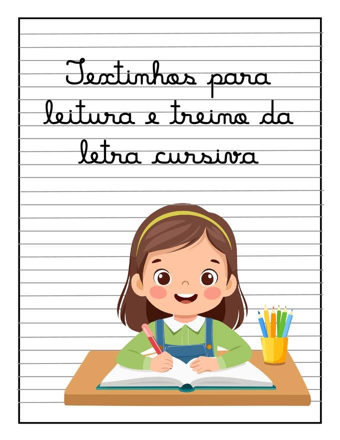 Ficha com textos letra cursiva