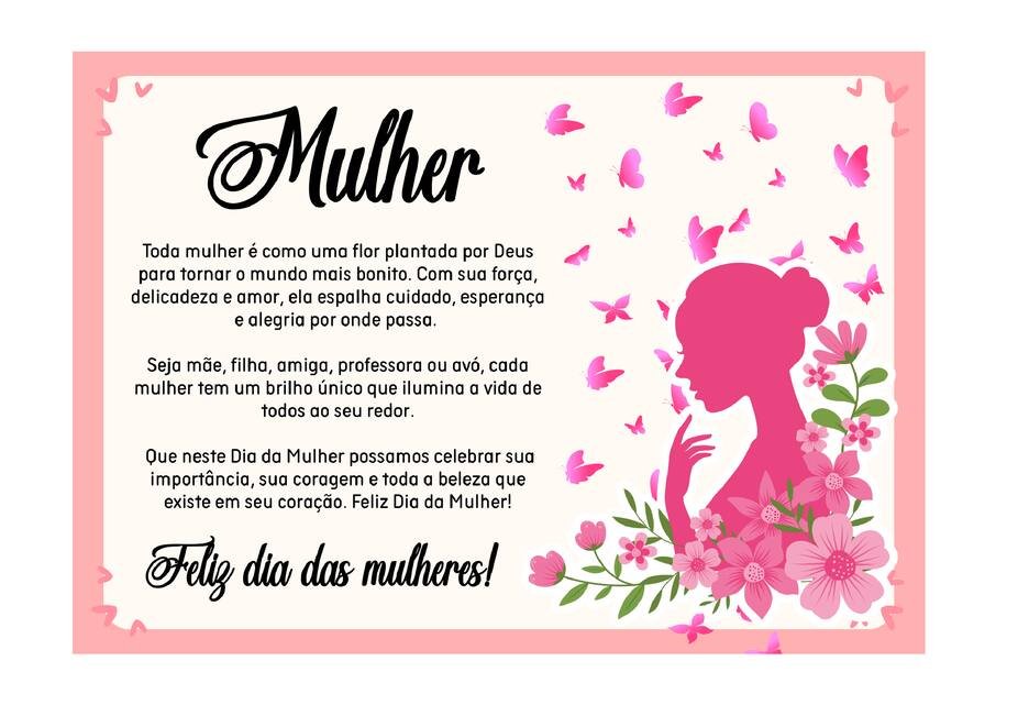 cartaz dia da mulher para imprimir grátis