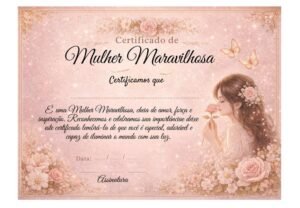 Certificado Dia da Mulher para Imprimir: Modelo Pronto para Baixar e Usar na Escola