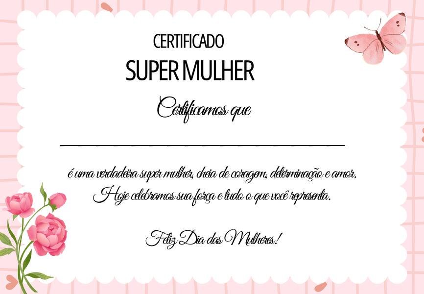Certificado dia da mulher para imprimir