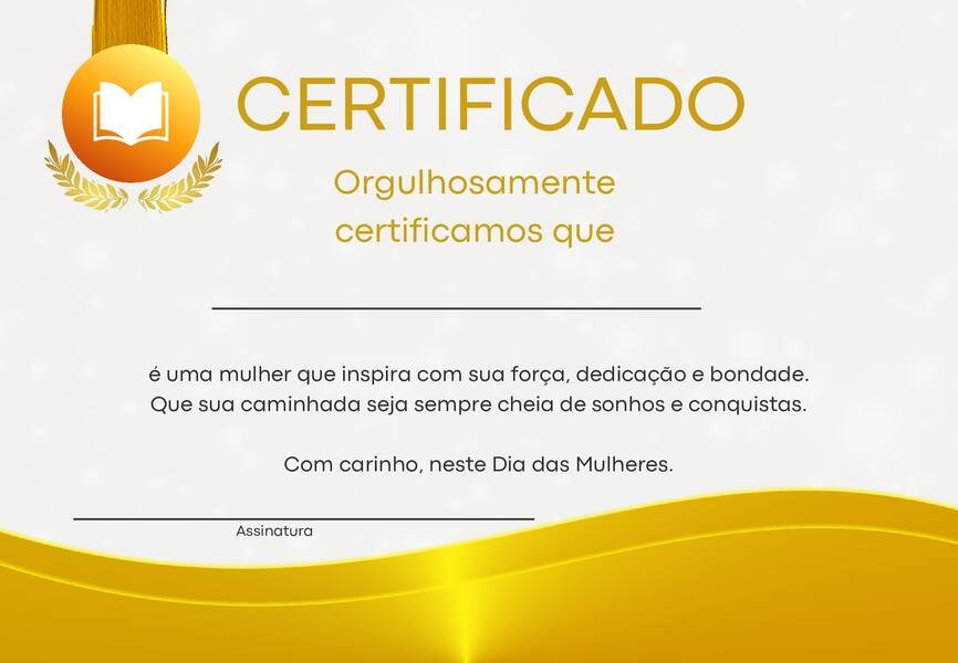 Certificado dia da mulher para imprimir