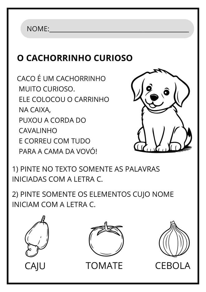 Atividades letra c para imprimir