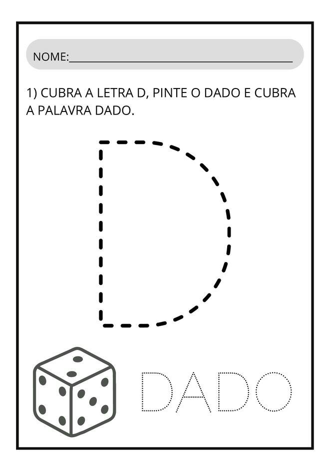 atividades letra D para imprimir