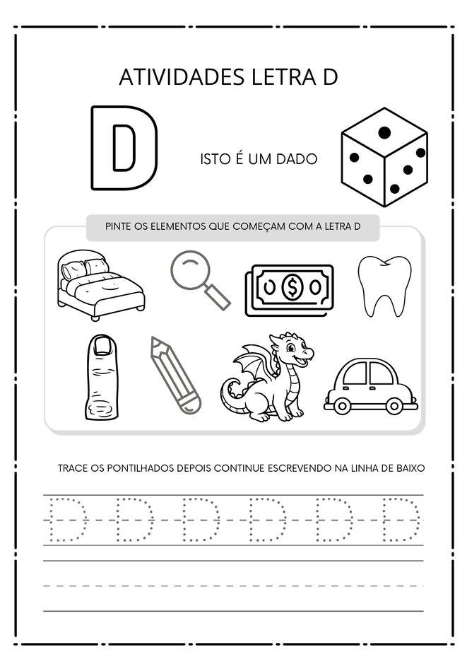 atividades letra D para imprimir