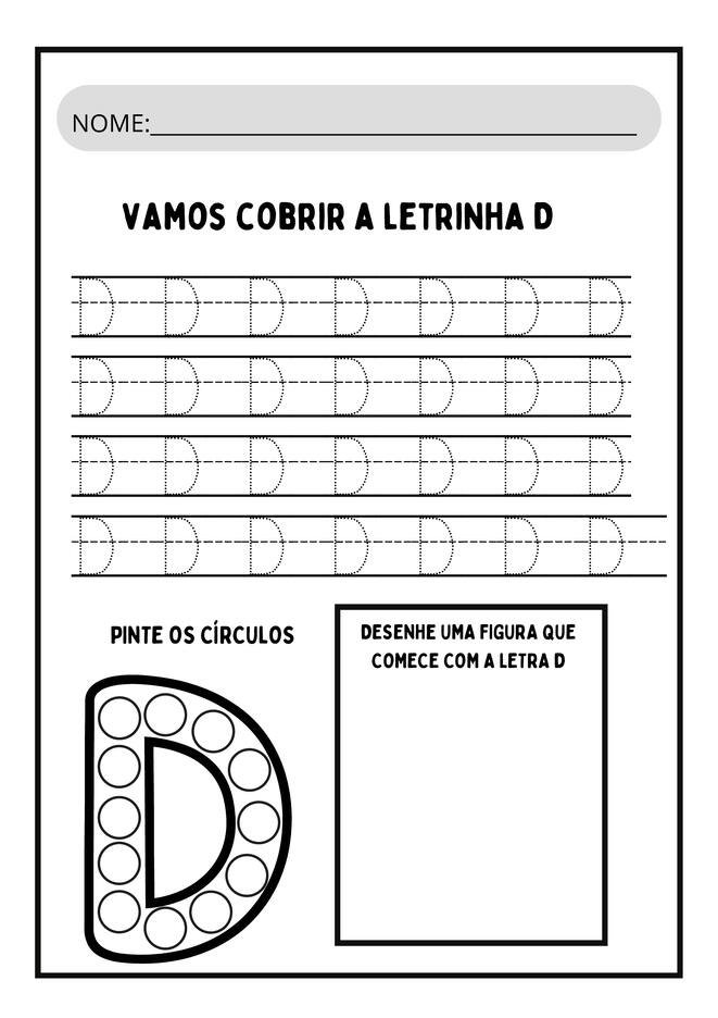 atividades letra D para imprimir