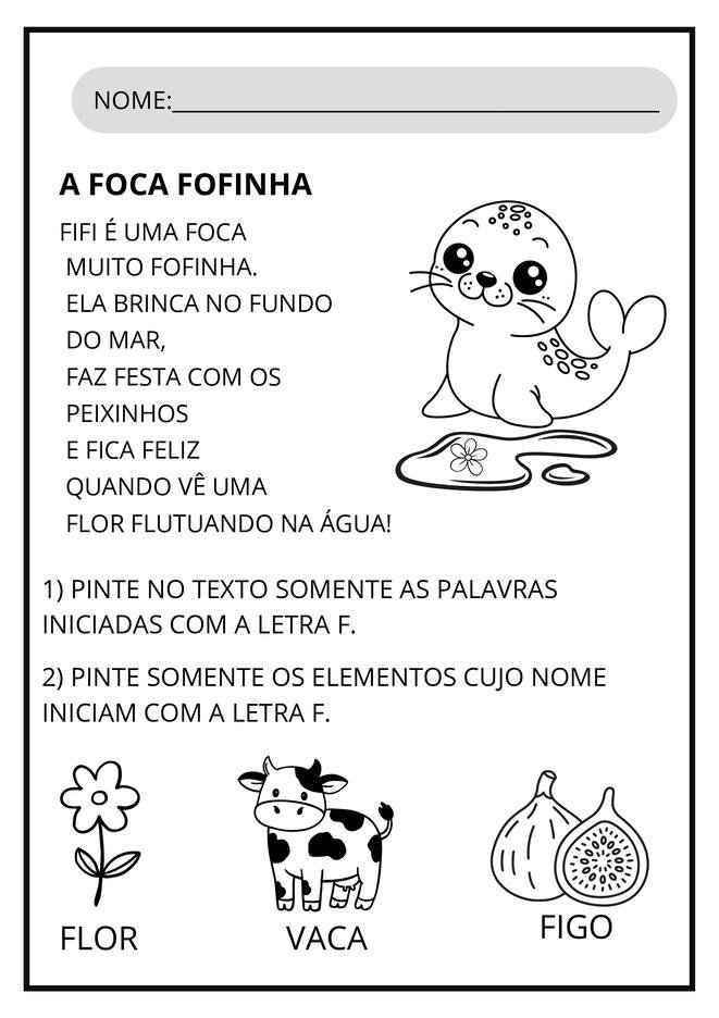 atividades letra F para imprimir