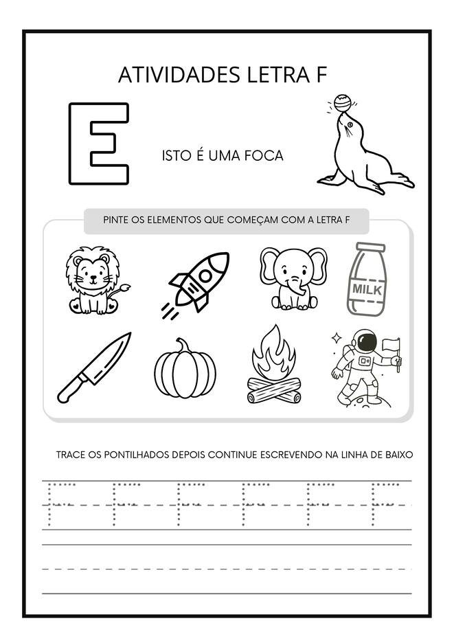 atividades letra F para imprimir
