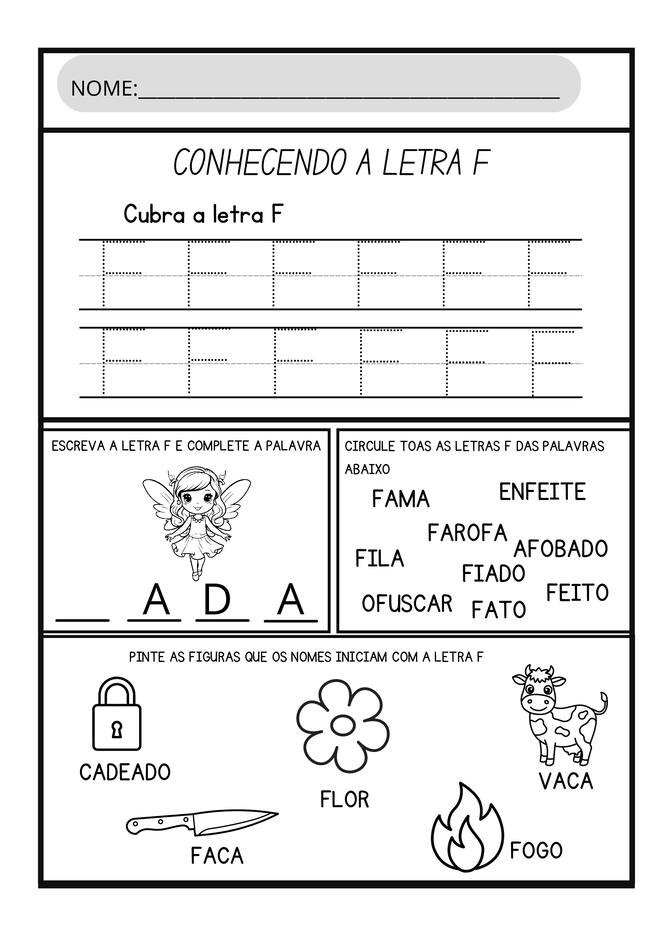 atividades letra F para imprimir