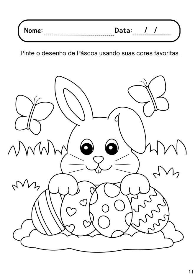 imagens de páscoa para colorir e coloridas para imprimir