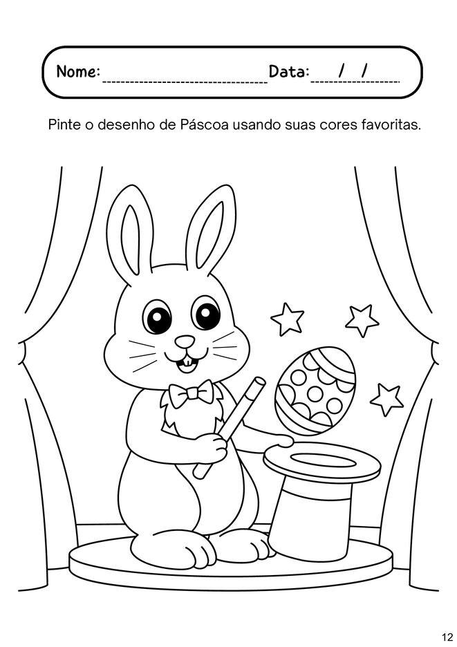imagens de páscoa para colorir e coloridas para imprimir
