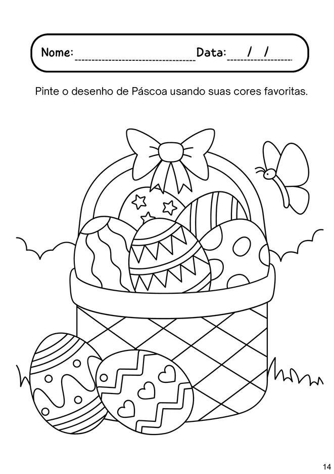 imagens de páscoa para colorir e coloridas para imprimir