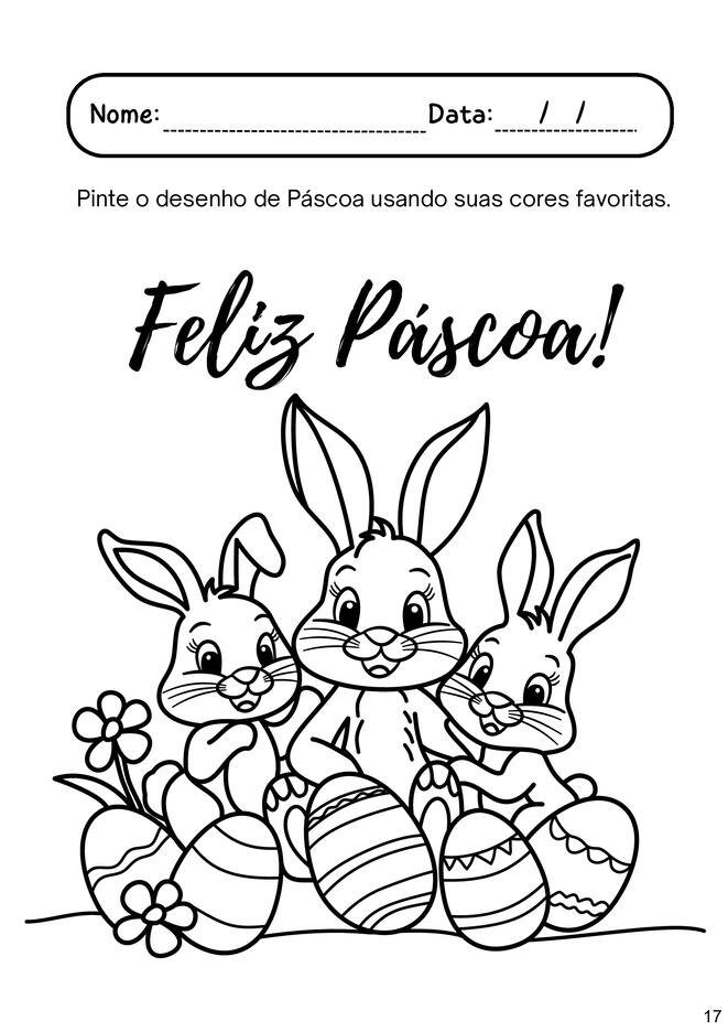 imagens de páscoa para colorir e coloridas para imprimir