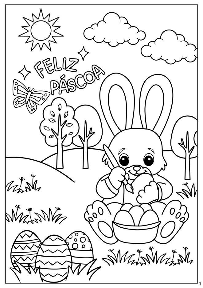 imagens de páscoa para colorir e coloridas para imprimir