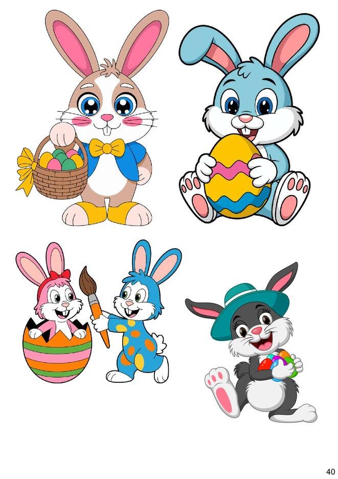 imagens de páscoa para colorir e coloridas para imprimir