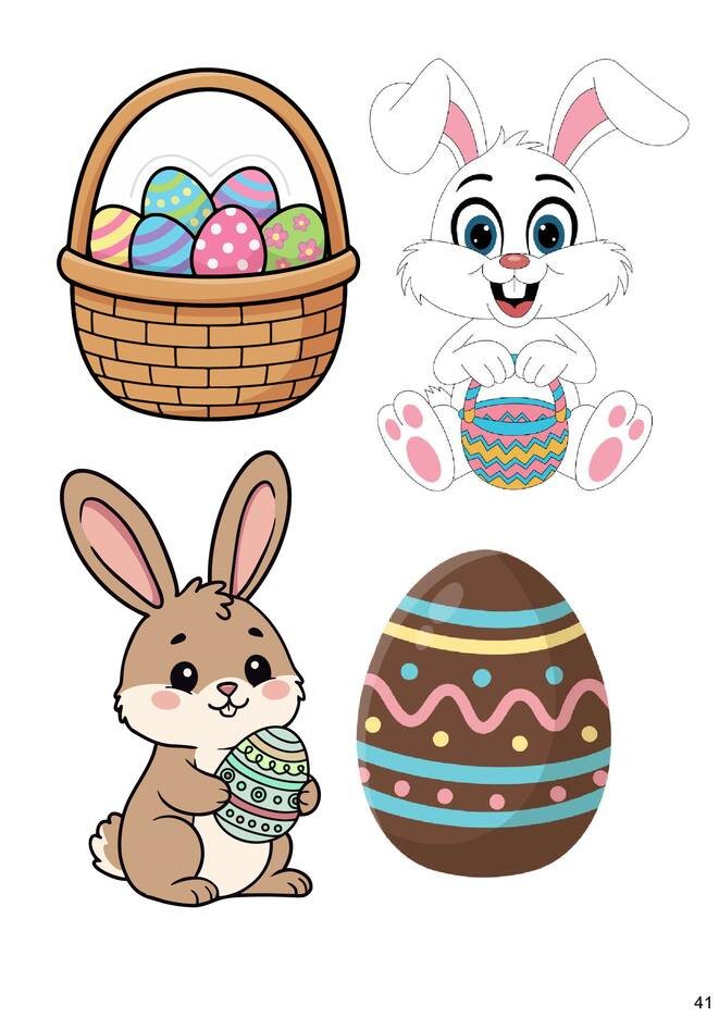 imagens de páscoa para colorir e coloridas para imprimir