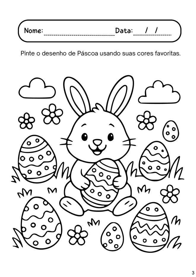 imagens de páscoa para colorir e coloridas para imprimir