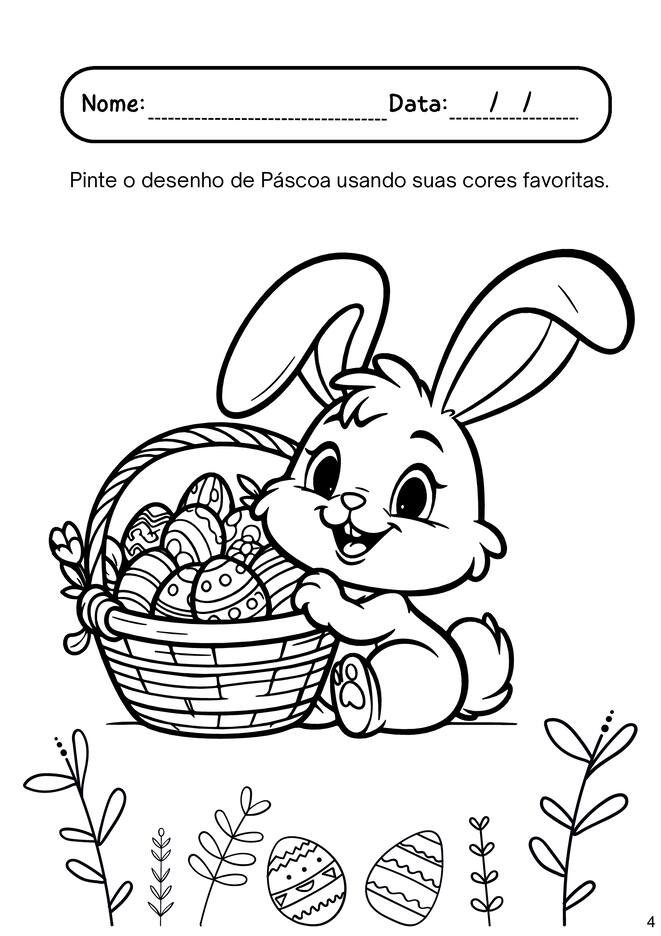 imagens de páscoa para colorir e coloridas para imprimir