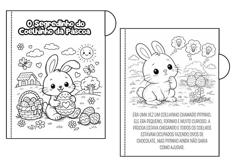 livrinho com história de páscoa para colorir
