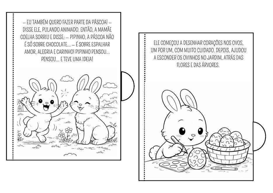 livrinho com história de páscoa para colorir