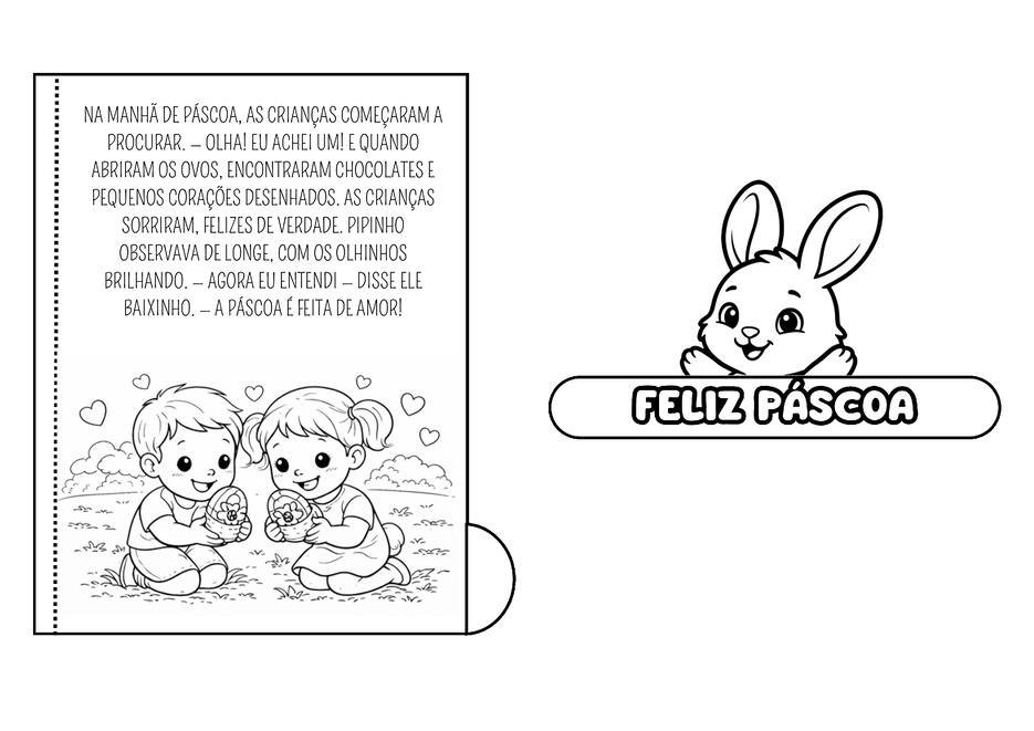 livrinho com história de páscoa para colorir