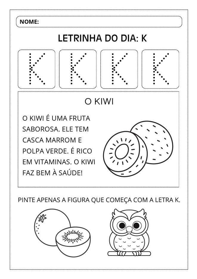 Atividades aprendendo o alfabeto