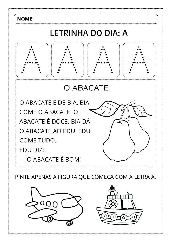 Atividades aprendendo o alfabeto