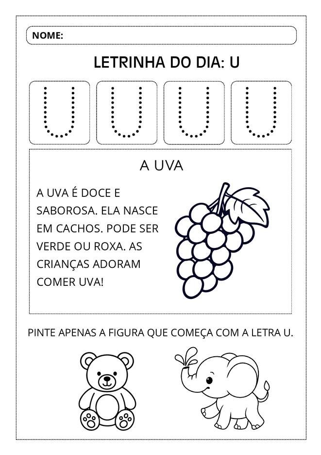 Atividades aprendendo o alfabeto