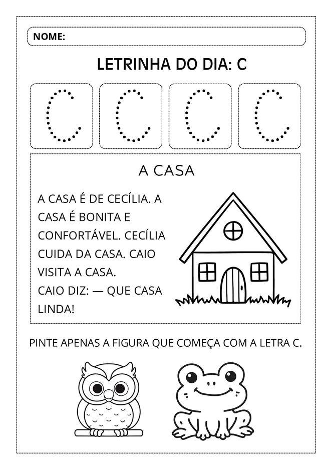 Atividades aprendendo o alfabeto