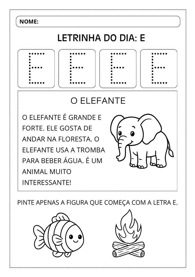 Atividades aprendendo o alfabeto