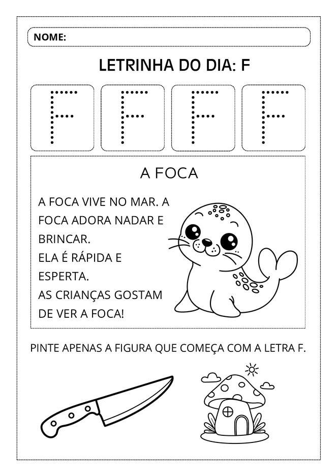 Atividades aprendendo o alfabeto