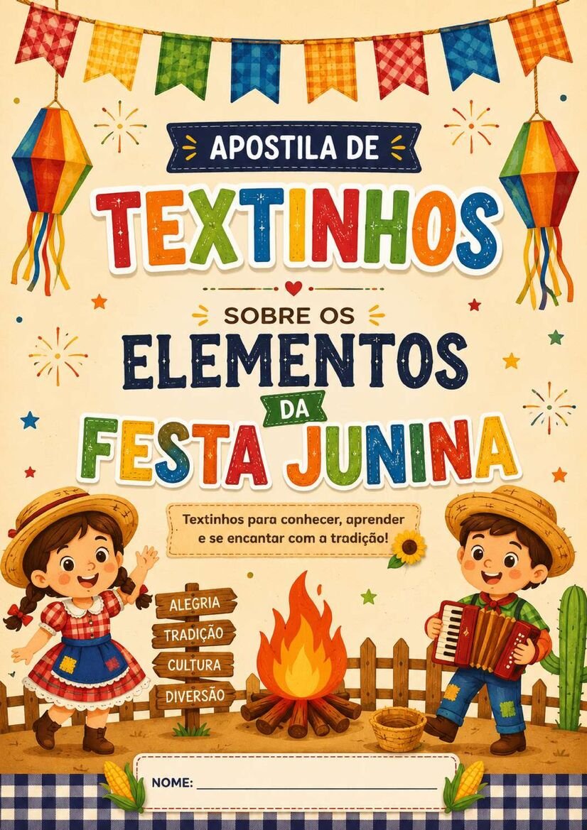 Textinhos Ilustrados sobre os Elementos da Festa Junina