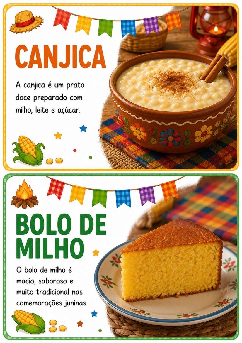 Textinhos Ilustrados sobre os Elementos da Festa Junina