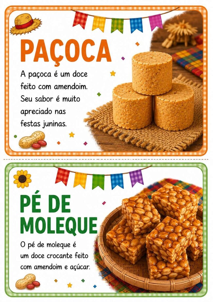 Textinhos Ilustrados sobre os Elementos da Festa Junina