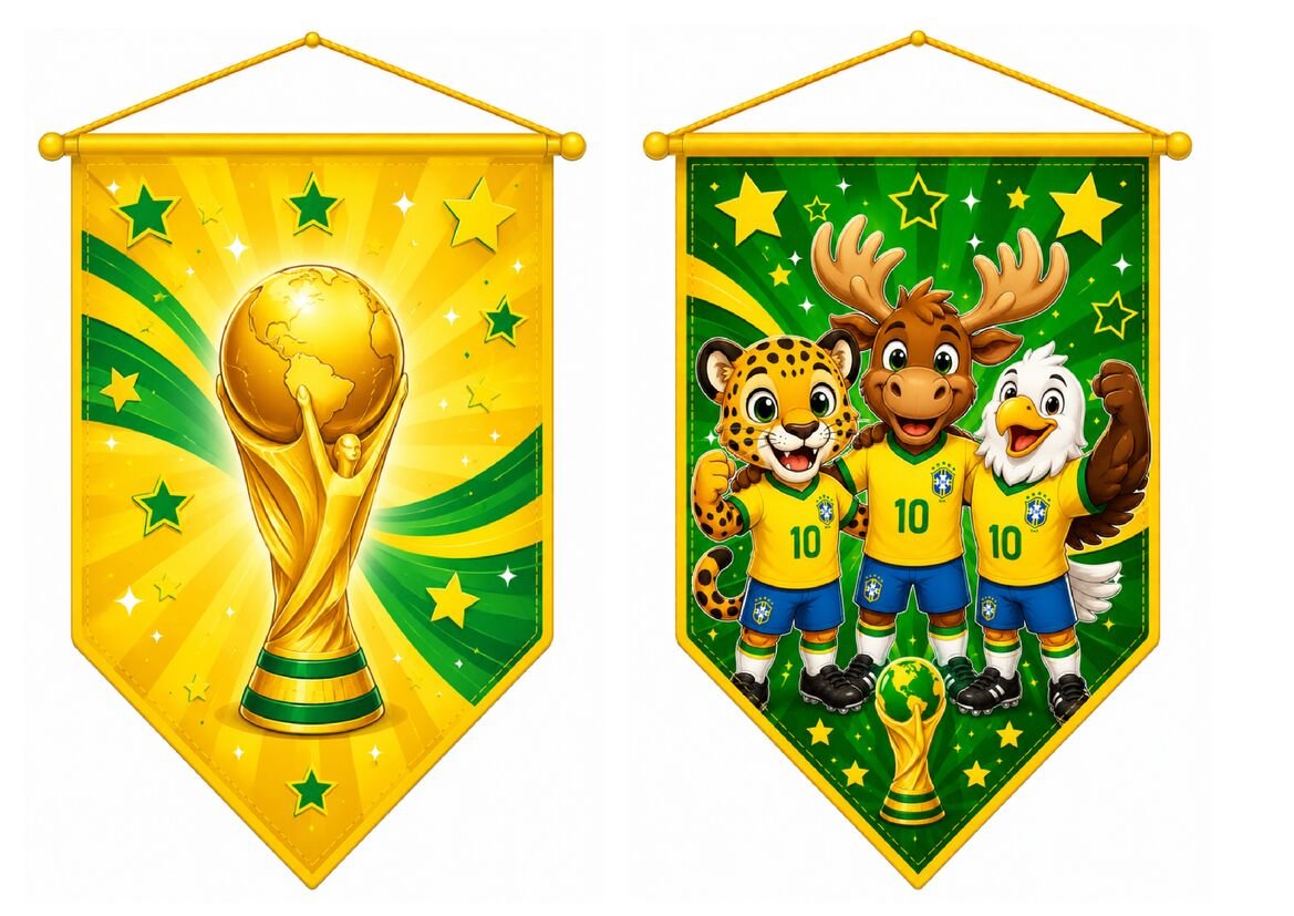 Bandeirinhas da Copa do Mundo para Imprimir
