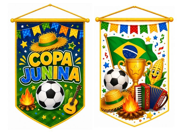 Bandeirinhas da Copa do Mundo para Imprimir