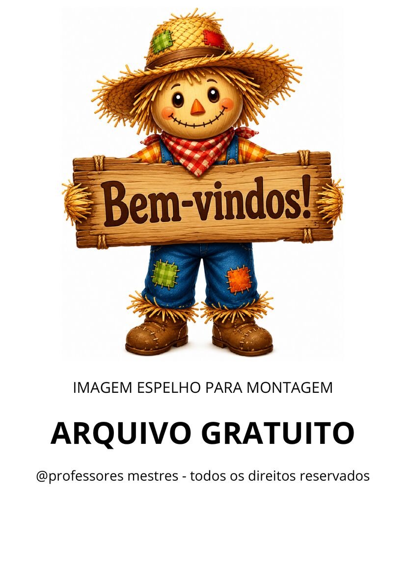 Espantalho junino tamanho grande para imprimir