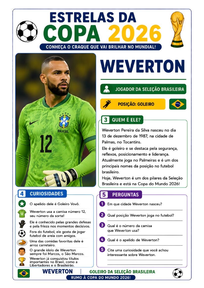 Atividade copa do mundo estrelas da copa 2026