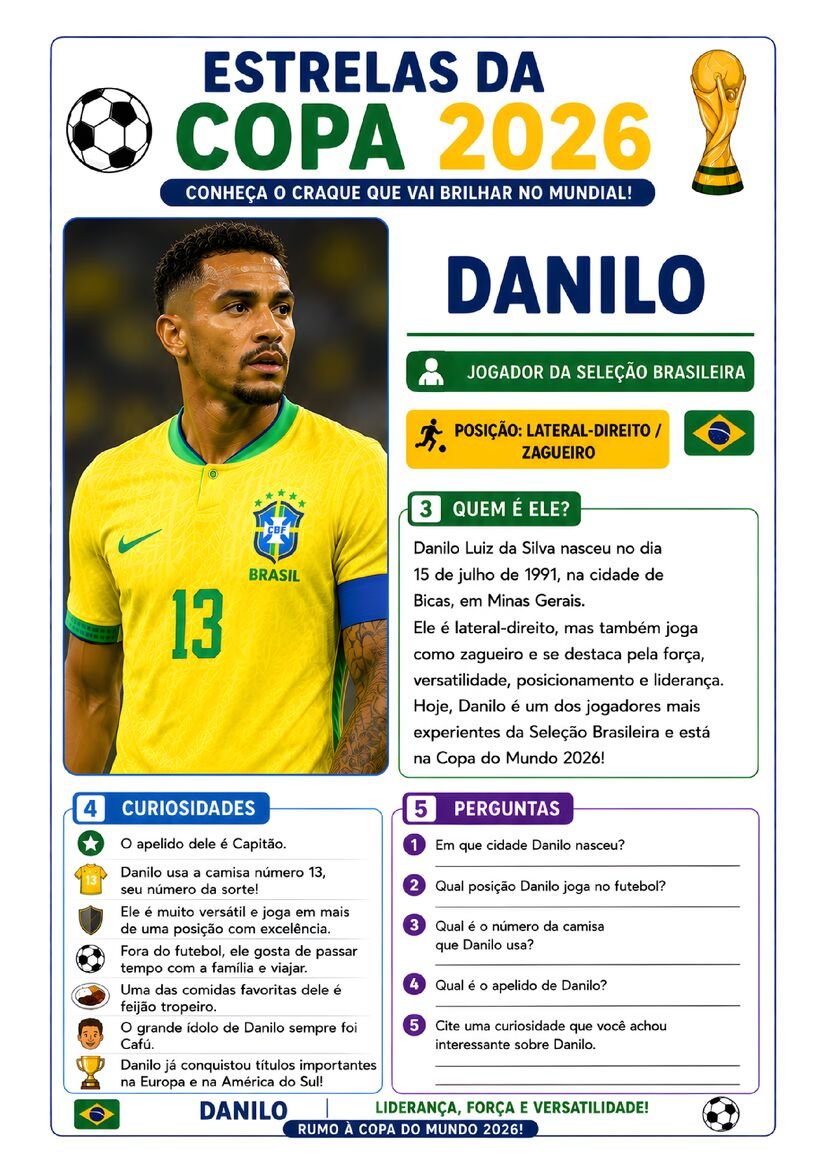 Atividade copa do mundo estrelas da copa 2026